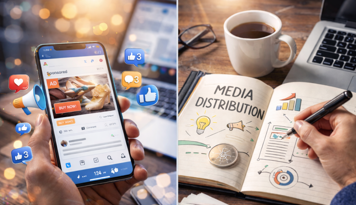 social media ads vs media distribution