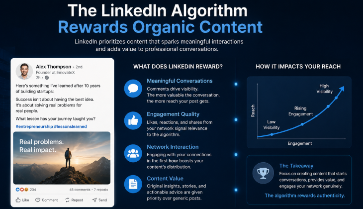 LinkedIn rewards organic content