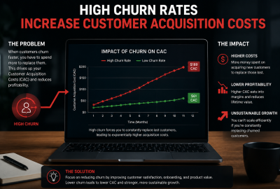 Churn Rate CAC Impact: How 20% Churn Multiplies Customer Acquisition Costs 5-25x