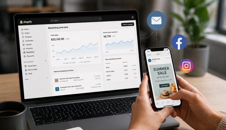 email vs social media marketing for shopify store